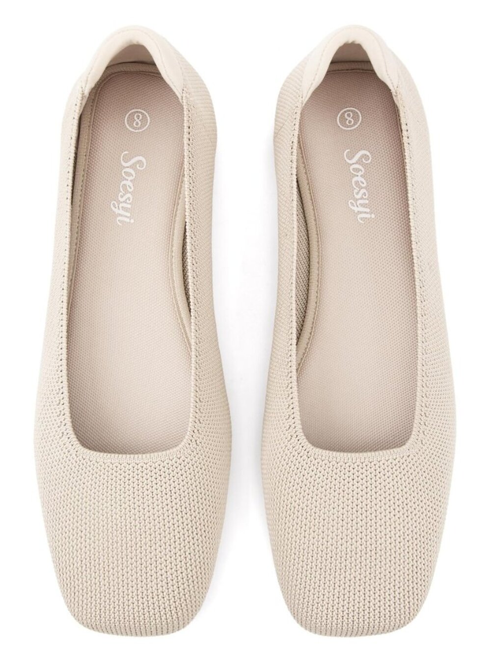 Women's Mary Jane Ballet Flats Washable Knit Shoes Comfortable for Dressy Office